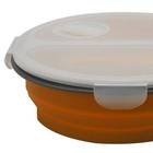 Porta Alimentos Marmita Redondo 2 Divisórias Retrátil De Sili