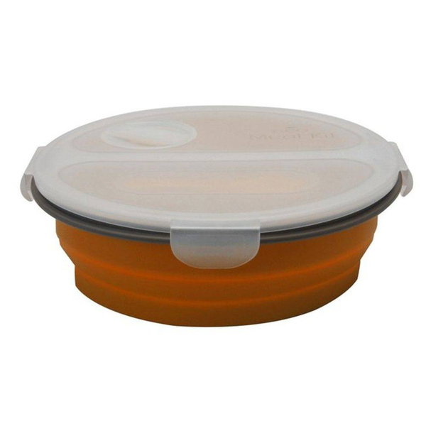 Porta Alimentos Marmita Redondo 2 Divisórias Retrátil De Sili