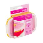 Porta Alimentos Retratil - Flexivel -  Rosa