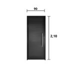 Porta Alumínio 90x210cm Lambril Com Puxador Lado Esquerdo Hal