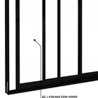 Porta Alumínio De Correr Lateral 3 Folhas Móveis 215cm X 150c