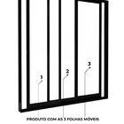 Porta Alumínio De Correr Lateral 3 Folhas Móveis 215cm X 150c