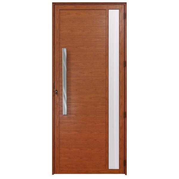 Porta Alumínio Lambril Com Visor Madeiro Direita - 210x60