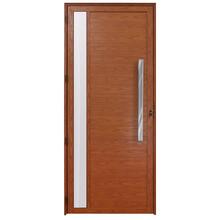 Porta Alumínio Lambril Com Visor Madeiro Esquerda - 210x100