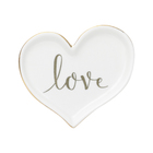 Porta Aneis Ceramica Heart Love  9,1x8x1,3 Cm
