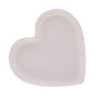 Porta Anéis Lyor Coração Liso De Ceramica Branco 14,5cm