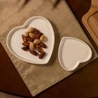 Porta Anéis Lyor Heart Branco De Ceramica 9cm