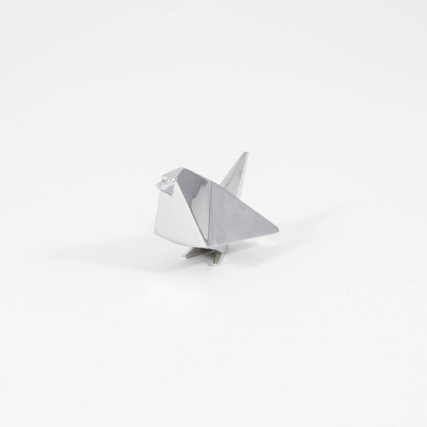 Porta anel prata pássaro origami Umbra