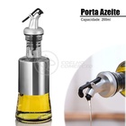 Porta Azeite Óleo E Vinagre 200ml Galheteiro Vidro Aço Inox C