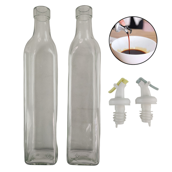 Porta Azeite Vinagre 2 Garrafas Bico Dosador Molho Condimento