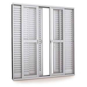 Porta Balcão de Correr 6 Folhas Aço Branco 2,17x2,00m Linha