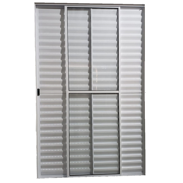 Porta Balcao 3 Folhas Aluminio 2.10x1.50 Branco C/trinco