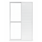 Porta Balcão 3 Folhas Aluminio Branco C/ Trinco 2,10x1,20