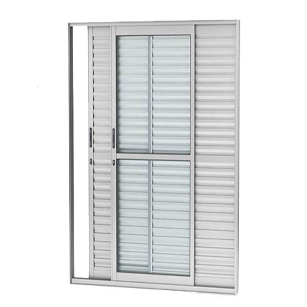 Porta Balcão 3 Folhas Aluminio Brilhante C/fechadura 2.10x1.20