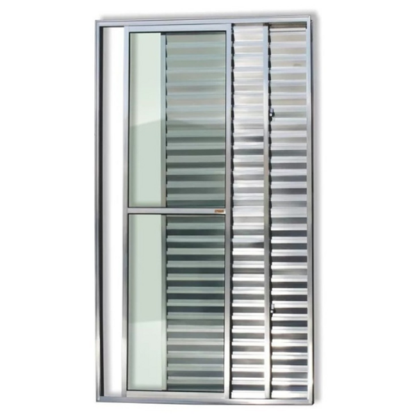 Porta Balcão 3 Folhas Aluminio Brilhante C/trinco 2.10x1.20