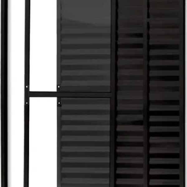 Porta Balcão 3 Folhas Com Trinco 2,10 X 1,20 Cor Preto Linha