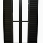 Porta Balcão 6 Folhas Aluminio Preto Com Fechadura 2,10x1,50