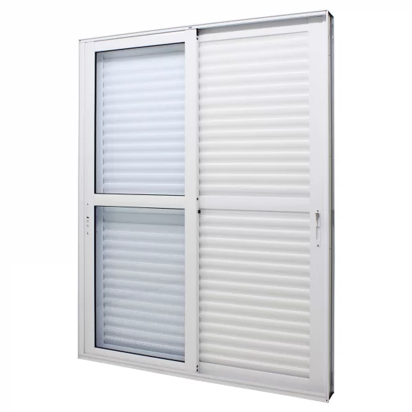 Porta Balcão Alumínio Branco 215x150x13,1cm 3 Folhas Móveis C