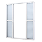 Porta Balcão Alumínio Branco 6 Folhas 215x200x11,8cm Com Fech