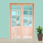 Porta Balcão De Abrir Meia Almofada Reta De Madeira Padrão Ce