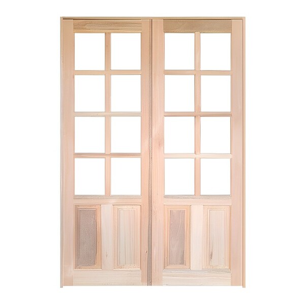 Porta Balcão De Abrir Meia Almofada Reta De Madeira Padrão Ce