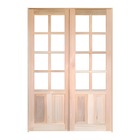 Porta Balcão De Abrir Meia Almofada Reta De Madeira Padrão Ce