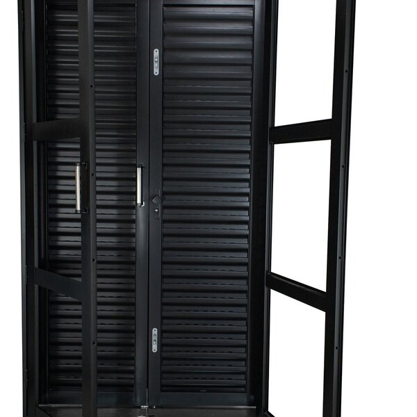 Porta Balcão De Aço Laminada 215x120cm Com Vidro Ideal Crv Es