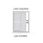 Porta Balcão De Alumínio 213 X 120 X 13 Cm Preto 3 Folhas Esq