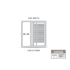 Porta Balcão De Alumínio 213 X 150 X 13 Cm Preto 3 Folhas Dir