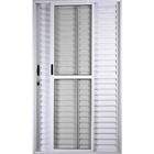 Porta Balcão De Alumínio Branco Com 03 Folhas Fechadura Exter