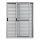 Porta Balcão De Aluminio Brilhante 3 Folhas Linha 25 Com Fech