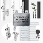 Porta Balcão De Aluminio Brilhante 3 Folhas Linha 25 Com Fech