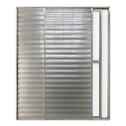 Porta Balcão De Aluminio Brilhante 3 Folhas Linha 25 Com Fech