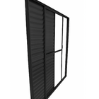 Porta Balcão De Aluminio Preto 3 Folhas Móveis Com Trinco 2,1