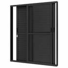 Porta Balcão De Aluminio Preto 3 Folhas Móveis Linha 25 Com F