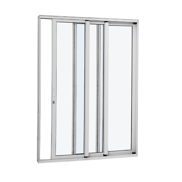 Porta Balcão de Correr 3 Folhas Alumínio Preto Sob Medida Allufort