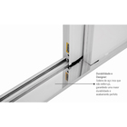 Porta Balcão de Correr 3 Folhas Aço Pintado Branco 2,17x1,60m Lado Esquerdo Linha Prátika Sasazaki