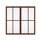 Porta Balcão de Correr 4 Folhas Alumínio Pintado Amadeirado 2,10x2,00m Linha Palace Líder