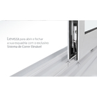 Porta Balcão de Correr 3 Folhas Alumínio Pintado Branco 2,40x2,00m Linha Aluminium Sasazaki