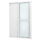 Porta Balcão De Correr Com Veneziana De Alumínio Branco 3 Fol