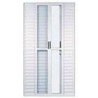 Porta Balcão De Correr Com Veneziana De Alumínio Branco 6 Fol