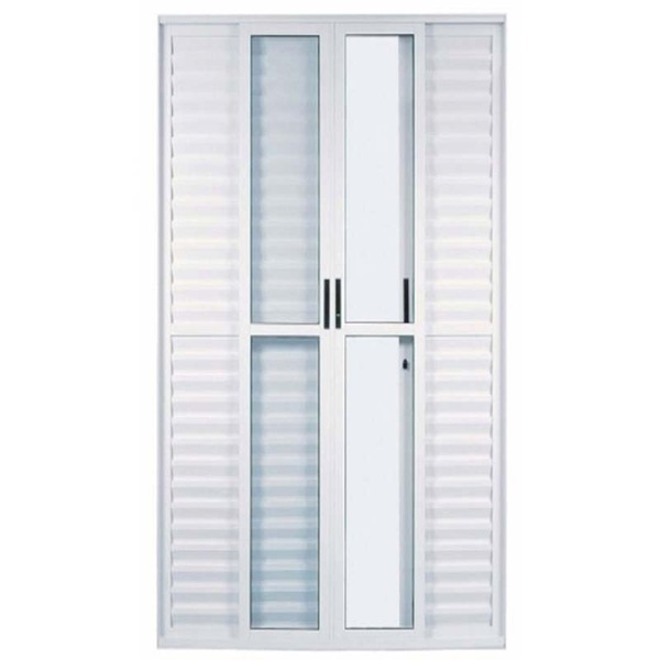 Porta Balcão De Correr Com Veneziana De Alumínio Branco 6 Fol