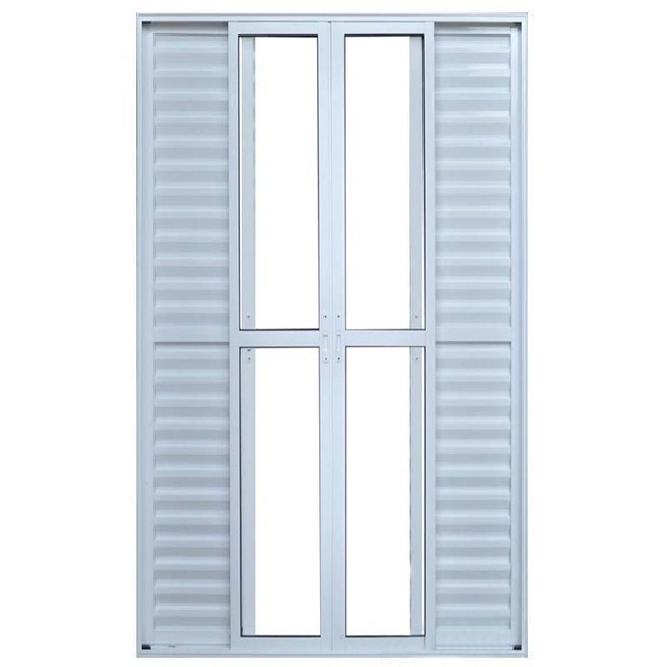 Porta Balcão De Correr Com Veneziana De Alumínio Branco 6 Fol
