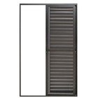 Porta Balcão De Correr Com Veneziana De Alumínio Preto 3 Folh