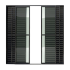 Porta Balcão De Correr Com Veneziana De Alumínio Preto 6 Folh