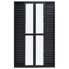 Porta Balcão De Correr Com Veneziana De Alumínio Preto 6 Folh