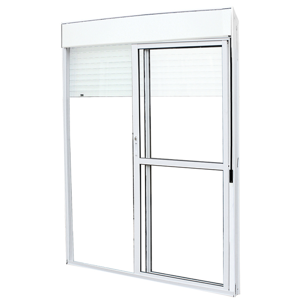 Porta Balcão De Correr De Alumínio Branco 2 Folhas Móveis Com