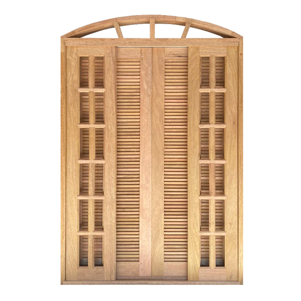 Porta Balcão De Correr De Madeira Cedro Arana Veneziana Em Ar