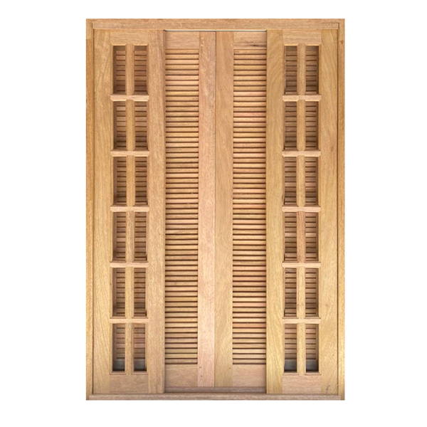 Porta Balcão De Correr De Madeira Cedro Arana Veneziana Reto