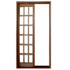 Porta Balcão De Correr De Madeira Itaúba Quadriculada 2 Folha